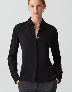 Theory Fitted Silk Georgette Shirt