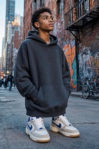 Hoodie and sneakers